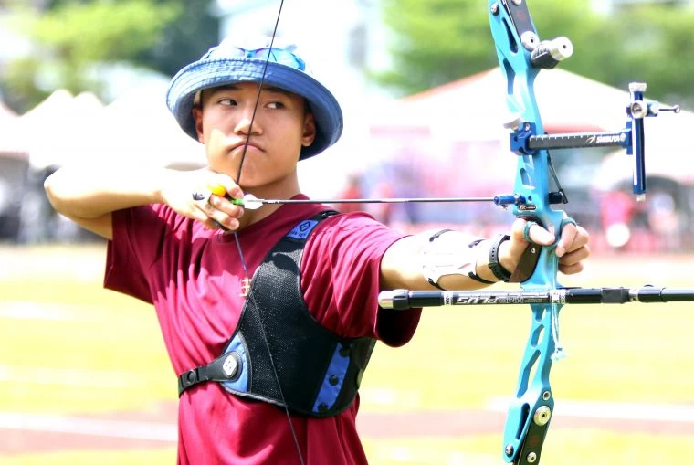玉里高中林谷諺是中華奧運射箭代表隊總教練林政賢的兒子。林嘉欣/攝影。