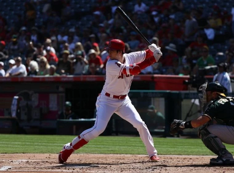 大谷翔平今仍以指定打擊身份出場。法新社