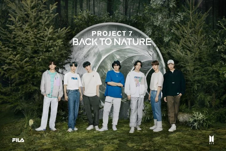 FILA攜手BTS防彈少年團響應6/5世界環境日World Environment Day,推出『FILA Project 7 : BACK TO NATURE』系列,官方提供