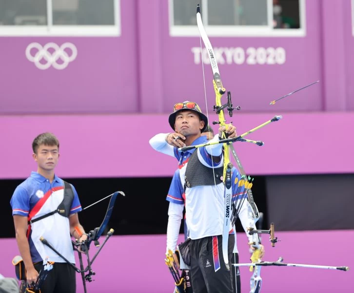 中華射箭男團晉4強。李天助攝