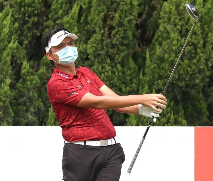 ThreeBond仰德挑戰賽第一回合洪建堯64桿(-9)暫列第一。鍾豐榮攝