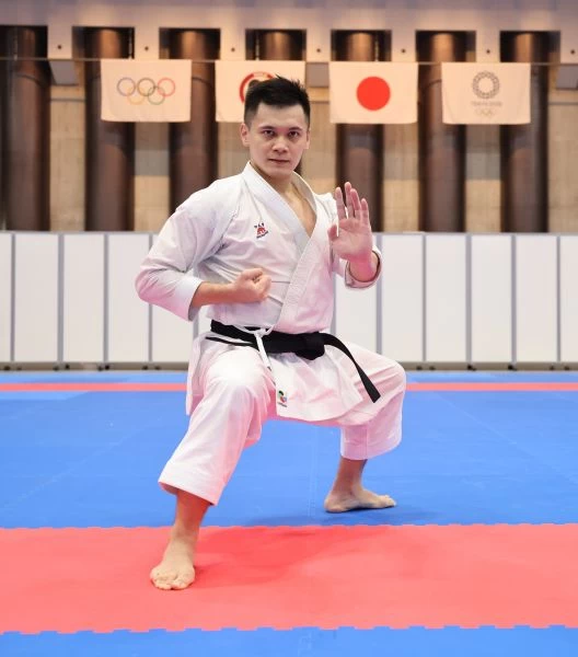 王翌達是2018年雅加達亞洲運動會空手道個人「型」銀牌得主。李天肋攝
