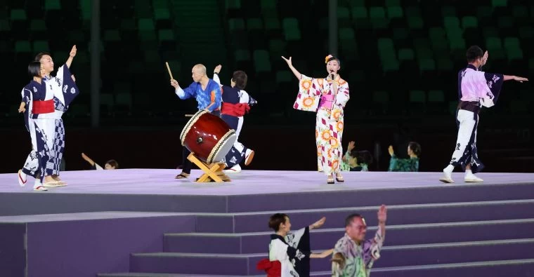 閉幕典禮的表演節目。李天助攝