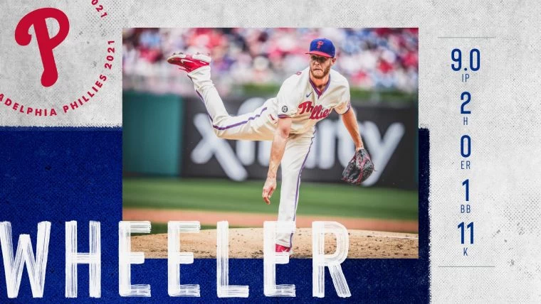 惠勒(Zack Wheeler)用完封勝向哈勒戴致敬。摘自費城人推特