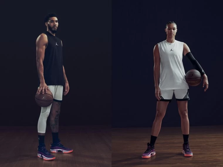 Jayson Tatum 與 Satou Sabally實著 Air Jordan XXXVI “First Light”。官方提供