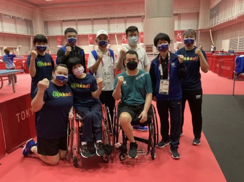 桌球練習合照。中華民國殘障體育運動總會提供