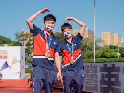 桌球混雙林昀儒／鄭怡靜。總統府提供