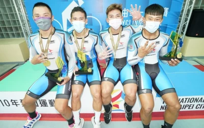 台中市拿下男子團隊競速的4連霸。游智勝攝