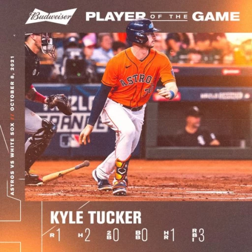 塔克(Kyle Tucker)成獲勝關鍵。摘自太空人推特