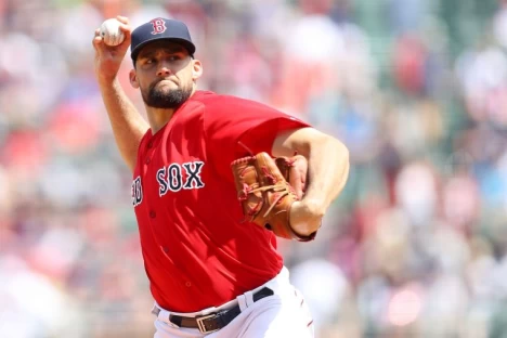 伊瓦迪(Nathan Eovaldi)後援落敗。法新社