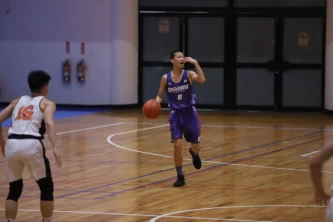 彰成功菜鳥後衛陳哲勳對穀保拿18分、6籃板、4助攻。大會提供