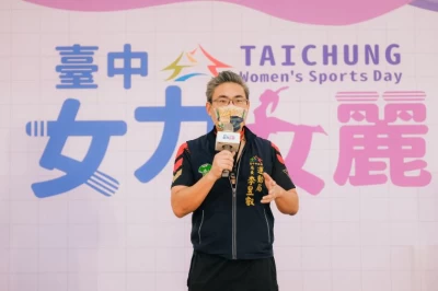 臺中市政府運動局長李昱叡致詞。台中運動局提供