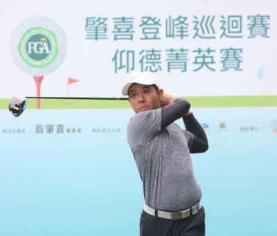 第一回合黃祥豪71桿(-1)暫並列第四。鍾豐榮攝影