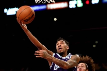 湖人射手孟克(Malik Monk)刺青只刺左手。法新社