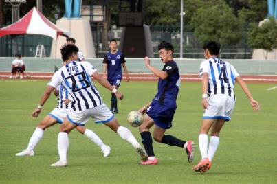 銘傳(藍衣)、台體預賽交鋒握手言和。大專體總提供
