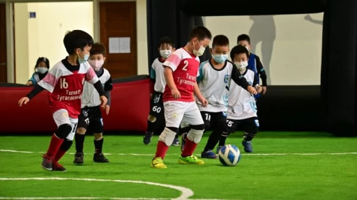 中市賀歲盃幼兒足球賽開踢。(台中市運動局提供)