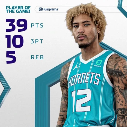 黃蜂此戰表現最佳的球員為烏布雷(Kelly Oubre Jr.)。摘自黃蜂推特