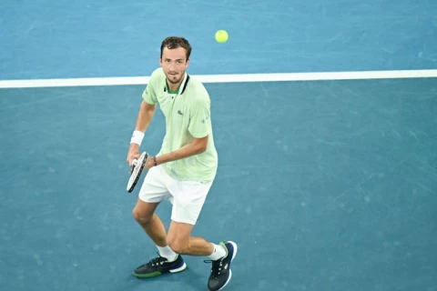梅德韋傑夫連拿兩盤但還是沒能獲勝。摘自澳網推特