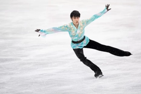 神祕的羽生結弦終於抵達北京。法新社
