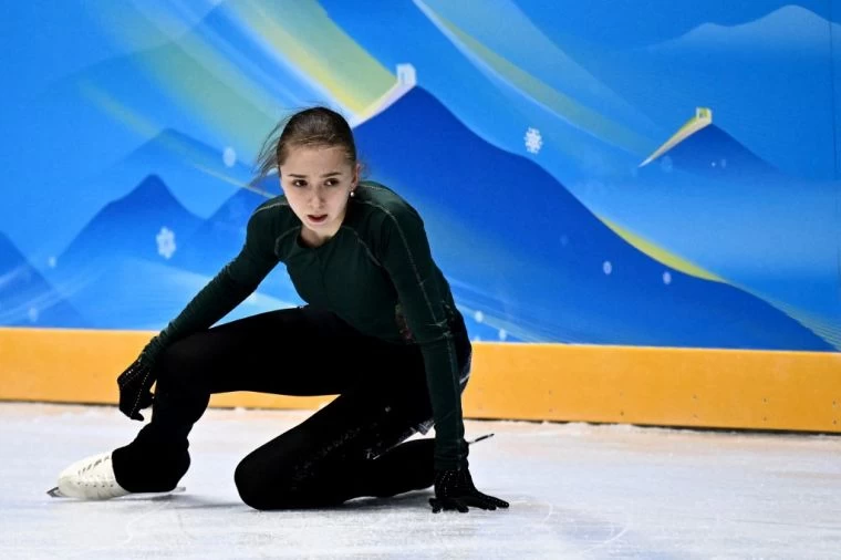 俄羅斯15歲花式滑冰小天后瓦莉娃(Kamila Valieva)還是照常練習。法新社