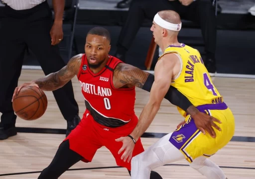 昔日拓荒者雙槍只剩下里拉德(Damian Lillard)一人獨自作戰。法新社