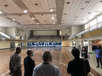 110年12月23日,會勘臺南市預定運動舞蹈競賽場地。體育署提供