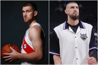 NBA唯二烏克蘭球員米凱盧客（Svi Mykhailiuk）以及蘭斯（Alex Len）聯合發表聲明。合成照片
