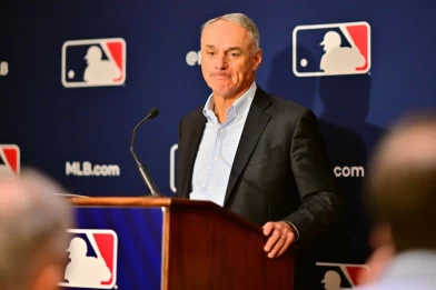 大聯盟主席曼福瑞德(Rob Manfred)因勞資協議未談妥引發不少爭議。資料照片