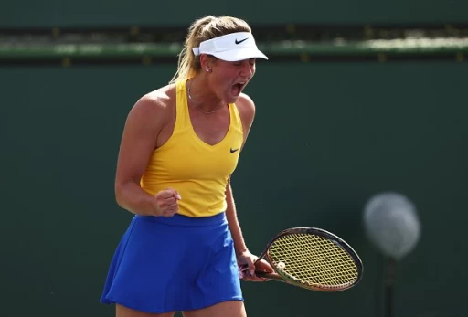 烏克蘭年僅19球星柯絲堤雅克(Marta Kostyuk)驚險拿下勝利。摘自WTA推特