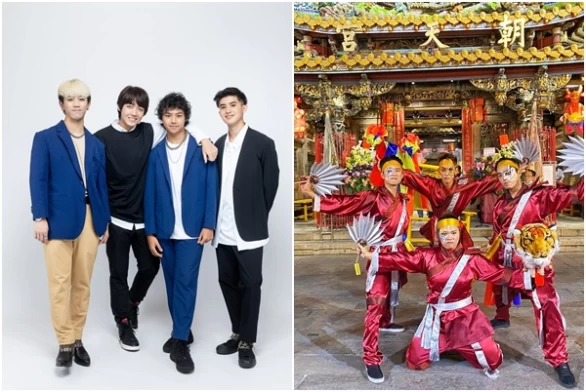 偶像街舞男團B.T.O.D(左)將在25日內門宋江陣與禾一文化傳承舞團尬舞。合成照片