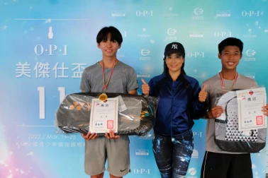 16歲男單冠軍侯傑恩（左）／亞軍吳鎧安（右）。海碩整合行銷提供