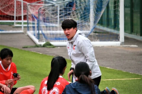 女足國腳李綉琴身兼惠文女足教練。大會提供