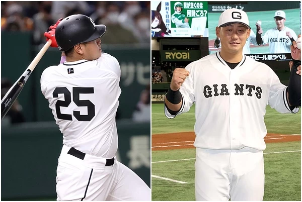 巨人新「ON砲」岡本和真(Okamoto,左)和中田翔(Nakata)誕生。摘自巨人推特