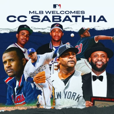 大聯盟聘請退休球星「沙胖」沙巴西亞(CC Sabathia)作為曼佛瑞德的特別助理。摘自大聯盟推特