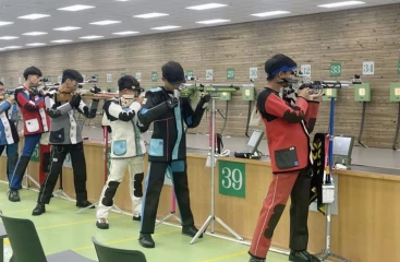 111全中運射擊項目，今天在桃園市公西射擊基地展開激烈廝殺。花蓮縣政府提供