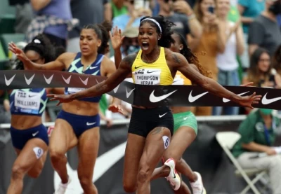 勞倫斯年度最佳女運動員獎:伊萊恩·湯普森(Elaine Thompson-Herah)。法新社