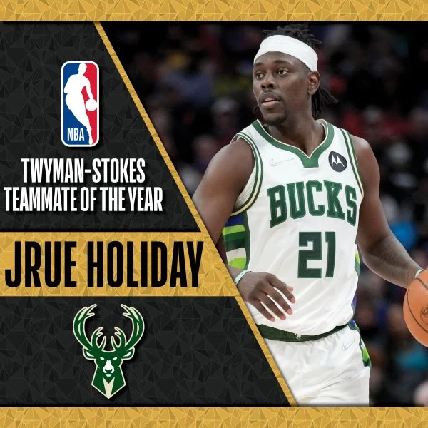 Jrue Holiday獲得年度最佳隊友。摘自NBA推特