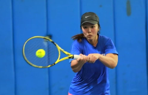 李亞芯在女團金牌戰拿下第三點勝利,國體大完成女團五連霸。四維體育推廣教育基金會提供