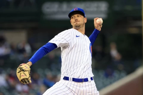 小熊左投史密利(Drew Smyly),防禦率3.97,近期失分偏高,但做客的表現還算不差。法新社