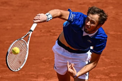 俄羅斯一哥梅德韋傑夫(Daniil Medvedev)打下復出後首場紅土勝利。法新社