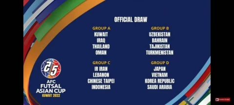2022 亞洲盃五人制籤表。(截自The Asian Cup Youtube)