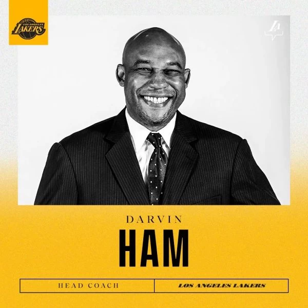 NBA湖人在官網宣佈漢姆為球隊新總教練。(摘自湖人官網)