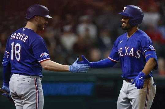 德州遊騎兵強棒塞米恩(Marcus Semien)單日7安含3轟。法新社
