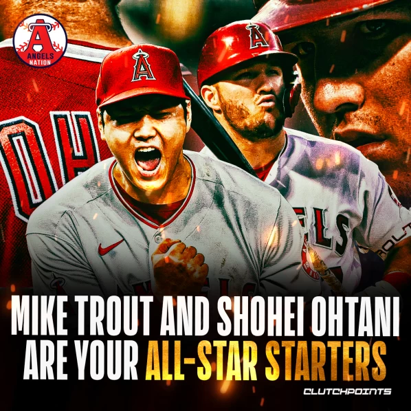 球星大谷翔平、楚奧特(Mike Trout)攜手擔任明星賽先發。法新社