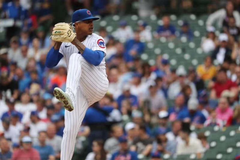 小熊史卓曼（Marcus Stroman）對上前隊友。法新社