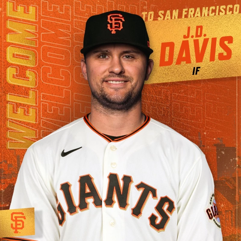 巨人新同學戴維斯(J.D. Davis)慘了!摘自巨人推特