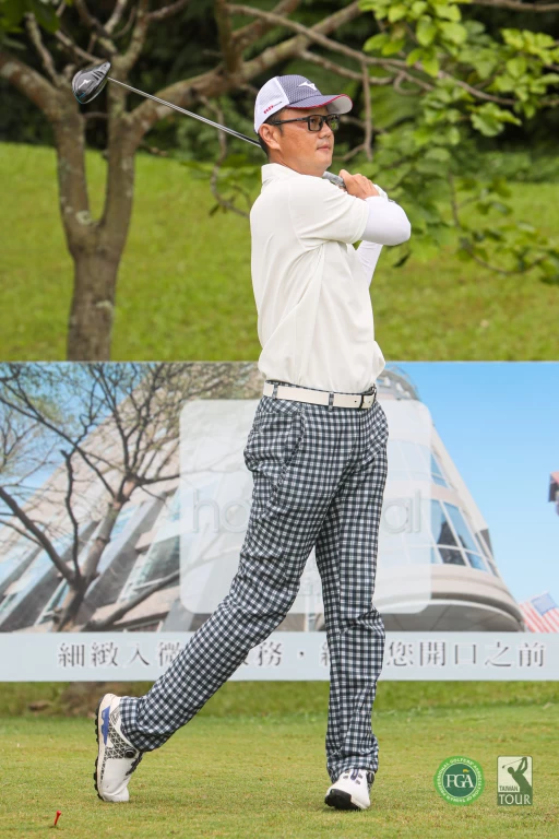 肇喜登峰巡迴賽老爺逐夢公開賽第一回合謝東宏以67桿 5並列第三。TPGA提供/林聖凱攝