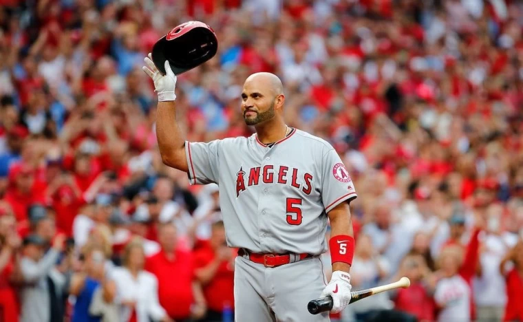 聖路易紅雀重砲普荷斯（Albert Pujols）大聯盟生涯累積689轟。法新社