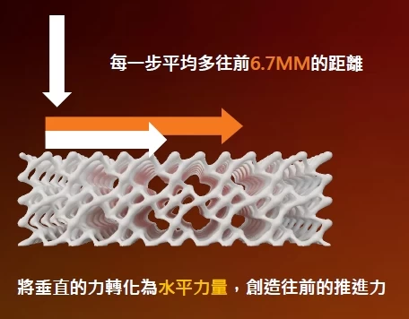 首創的幾何網格結構「4DFWD中底」。官方提供