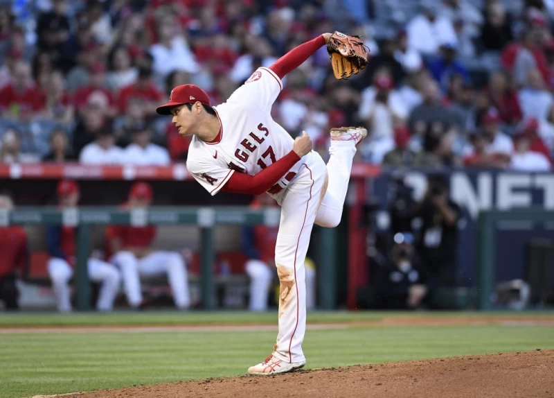 大谷翔平狂飆9K。法新社